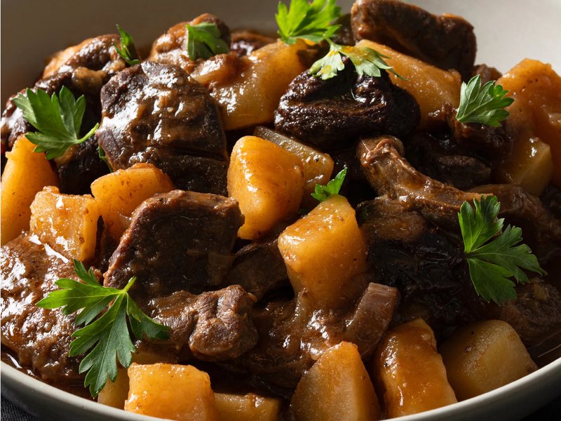 Beef stew in a rich gravy